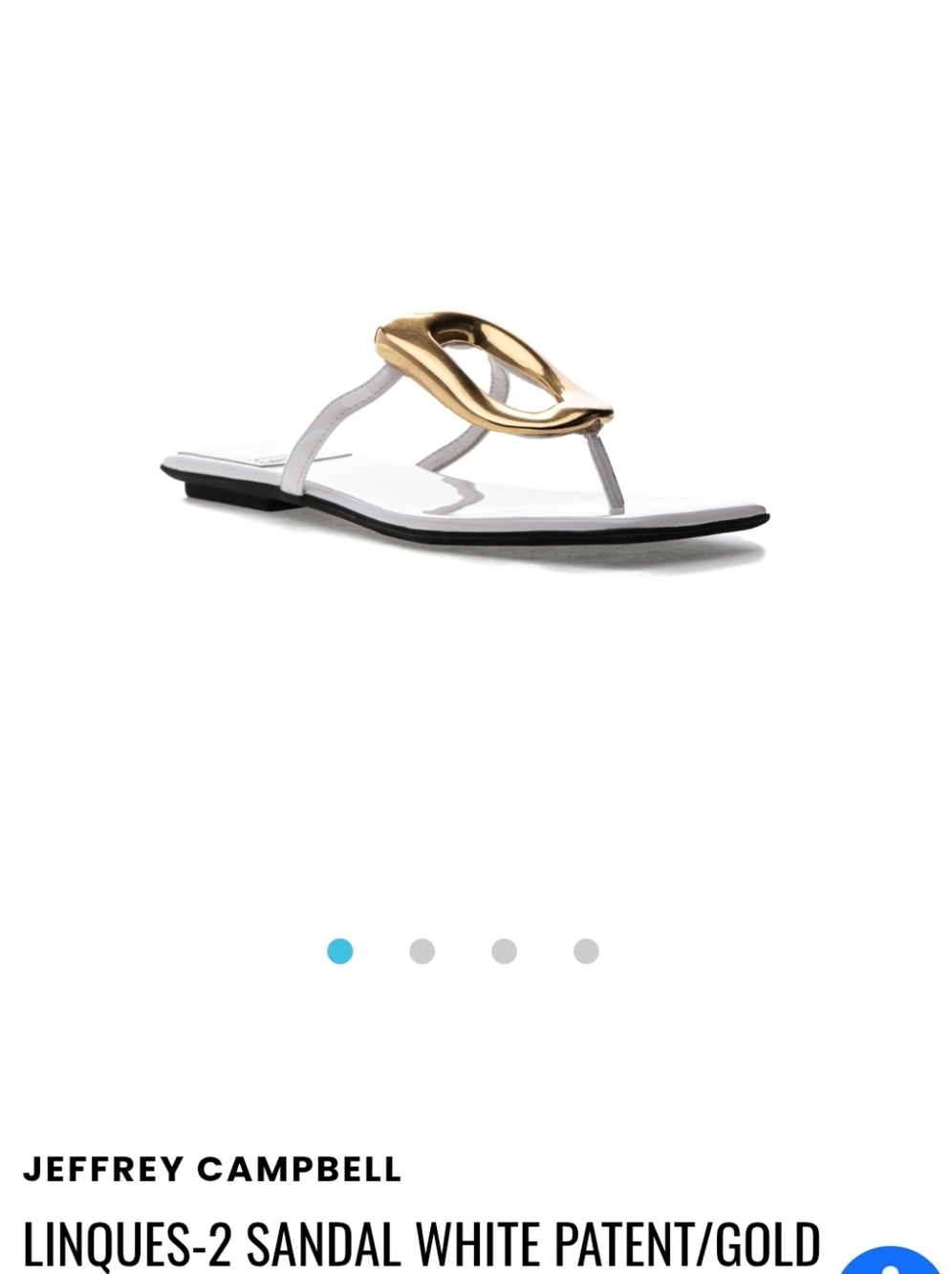 Jeffrey Campbell White Patent Thong Sandal W/ Gold Accent Sz 10